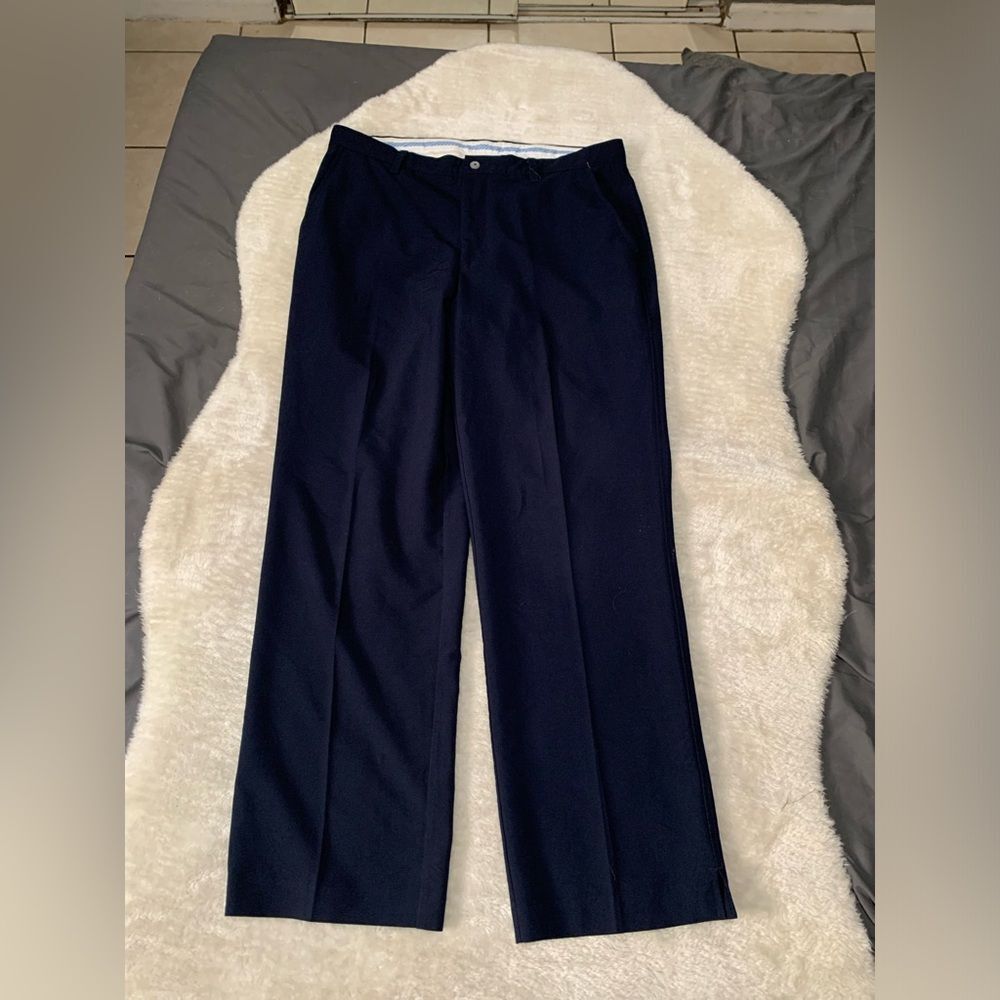 Footjoy Pants Mens 36 x 32 Golf Chino Flat Front Stretch Navy Blue‎
